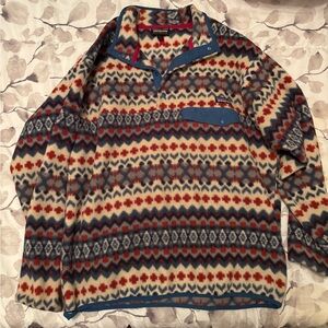 Patagonia Men’s Zip-Up Fleece Pullover - Cream, Blue, Red
